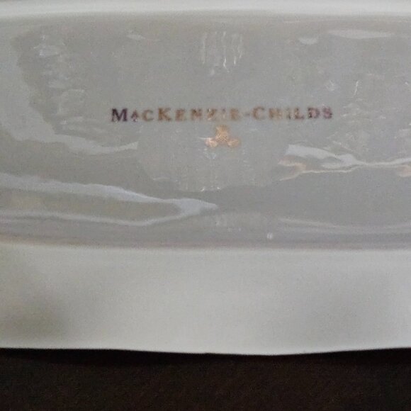 RARE 3 MACKENZIE CHILDS COURTLY CHECK BLACK TIE CERAMIC HERB POT CONTAINER TRAY - Picture 14 of 14